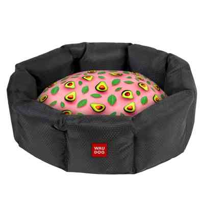 Лежак для животных WAUDOG Relax "Авокадо на розовом" S (313-4051) Винница