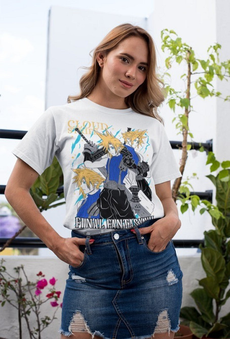 Футболка для хлопчика з аніме принтом Фінал Фантасй Фф Клоуд оверсайз (зріст від 165 до 180) Чорний AnimeJ0308m Дніпро - фото 3