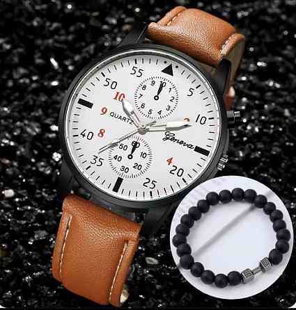 Подарочный набор для мужчин наручные часы с 1 оригинальным браслетом диам 4см дл 24см шир рем 2см без коробки Киев