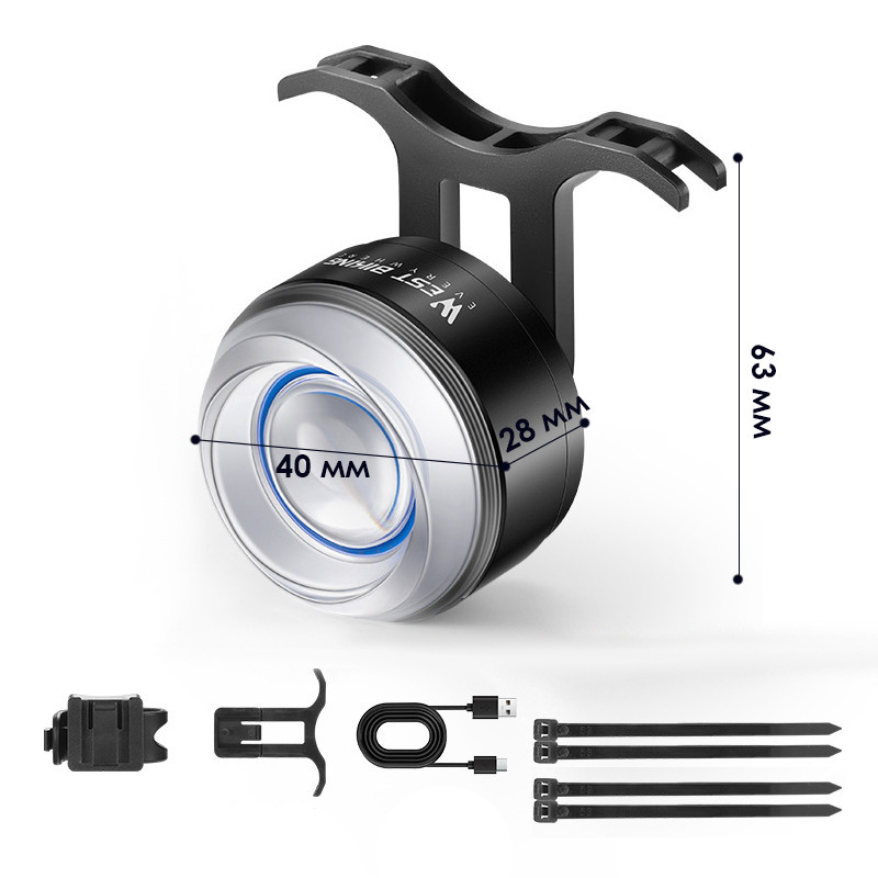 Фонарь велосипедный West Biking YP0701437 задний велогабарит велофонарь Київ - фото 4