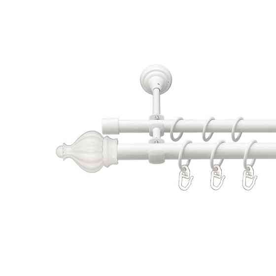 Карниз Orvit Таджа металевий дворядний відкритий гладка труба кільце металеве Арктіс 19\16 мм 300 см Львов