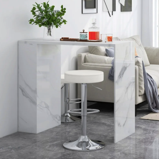 Комплект барних стільців Costway Loreto з круглим сидінням білий Київ - фото 4