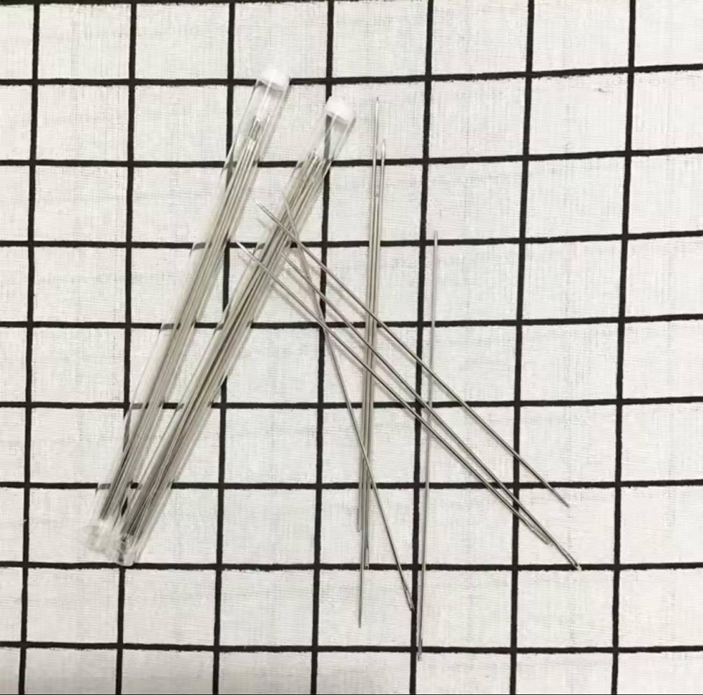 Голка з великим вушком 15 см для рукоділля та творчості, упаковка 20 штук у пластиковому тубусі Київ - фото 4