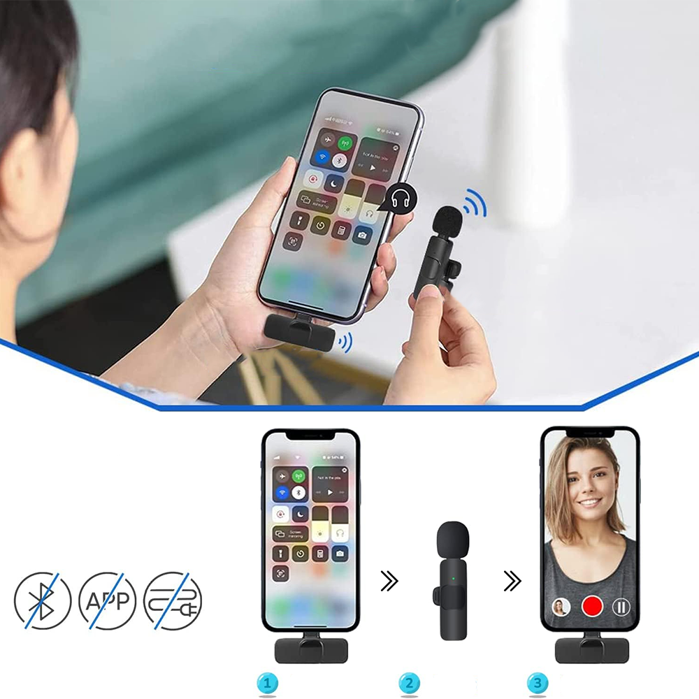 Мікрофон бездротовий петличний для смартфона з Type-C K8 / Петличка на одяг з прищіпкою Київ - фото 6