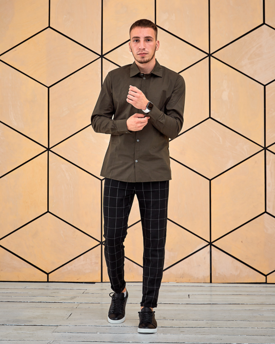 Сорочка чоловіча класична Хакі L Харків - фото 4