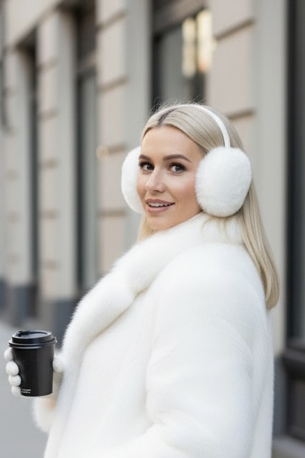 Жіночі хутряні навушники Rex Білий Харків - фото 8