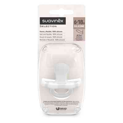 Пустышка Suavinex Colour Essence 6-18 мес, анатомическая силиконовая, прозрачная (308081) Винница