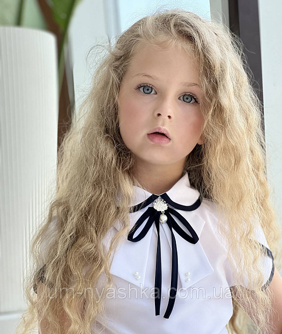 Гарна шкільна блузка з коротким рукавом 122-146 Кривий Ріг - фото 2