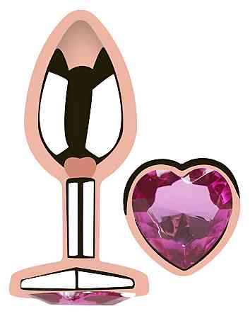 Анальна пробка з кристалом EGZO - Rose Gold Heart Plug Rose size S Sex Aura Київ