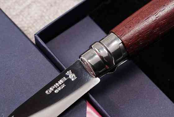 Складаний Ніж з чохлом Opinel "Inox Lux Bubinga box" No.08 (226086) Неіржавка сталь Нововолинськ
