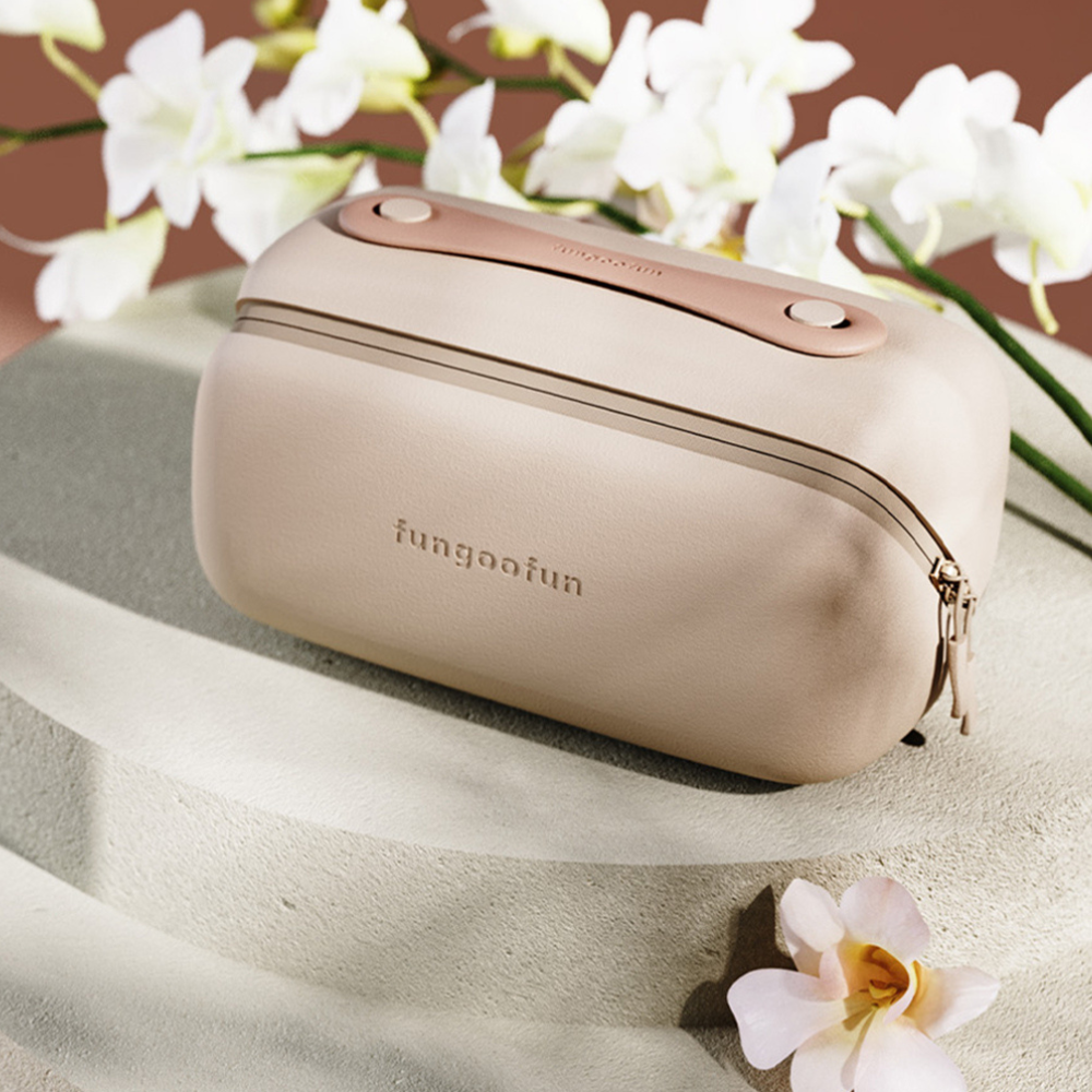Косметичка силиконовая,дорожняя Fungoofun для аксессуаров в ваную и душ,водонепроницаемая на молнии,бежевая Каменец-Подольский - изображение 1