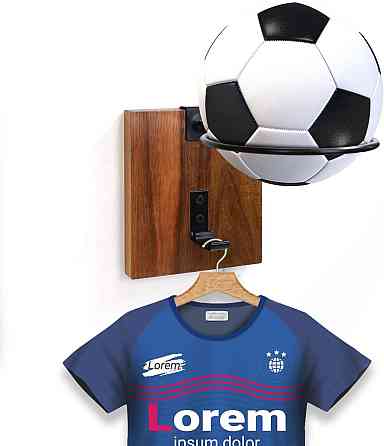 Держатель для мяча универсальный Wall Ball Holder черный деревянный с крюком для баскетбола футбола волейбола Киев