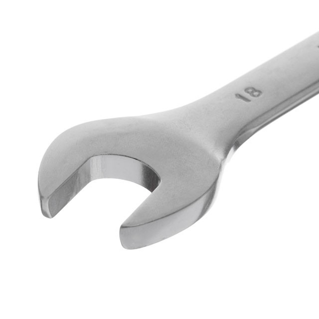 Ключ рожково-накидной, шарнирный, 18 мм, Cr-V, покрытие: сатин-хром INTERTOOL XT-1418 Киев - изображение 2