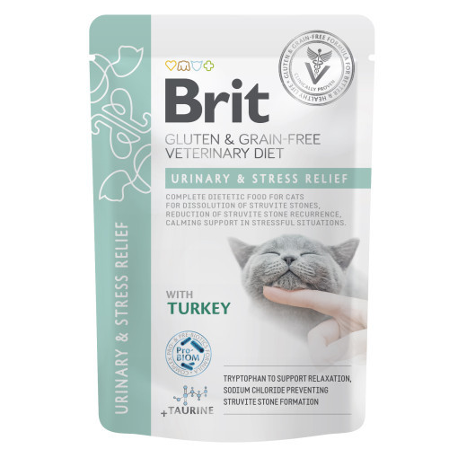 Корм вологий Brit GF VD Urinary and Stress Relief для котів з індичкою 85 г Київ - фото 1