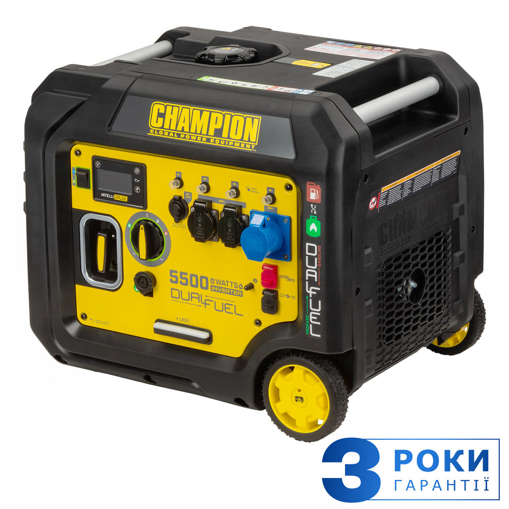 Двопаливний інверторний генератор champion закритого типу 5500вт Київ - фото 3
