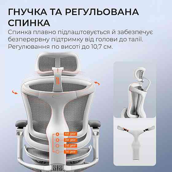 Крісло офісне Sihoo Doro C300 Pro Mesh White (DORO-C300-PRO-M102) ( 11715 ) Харків