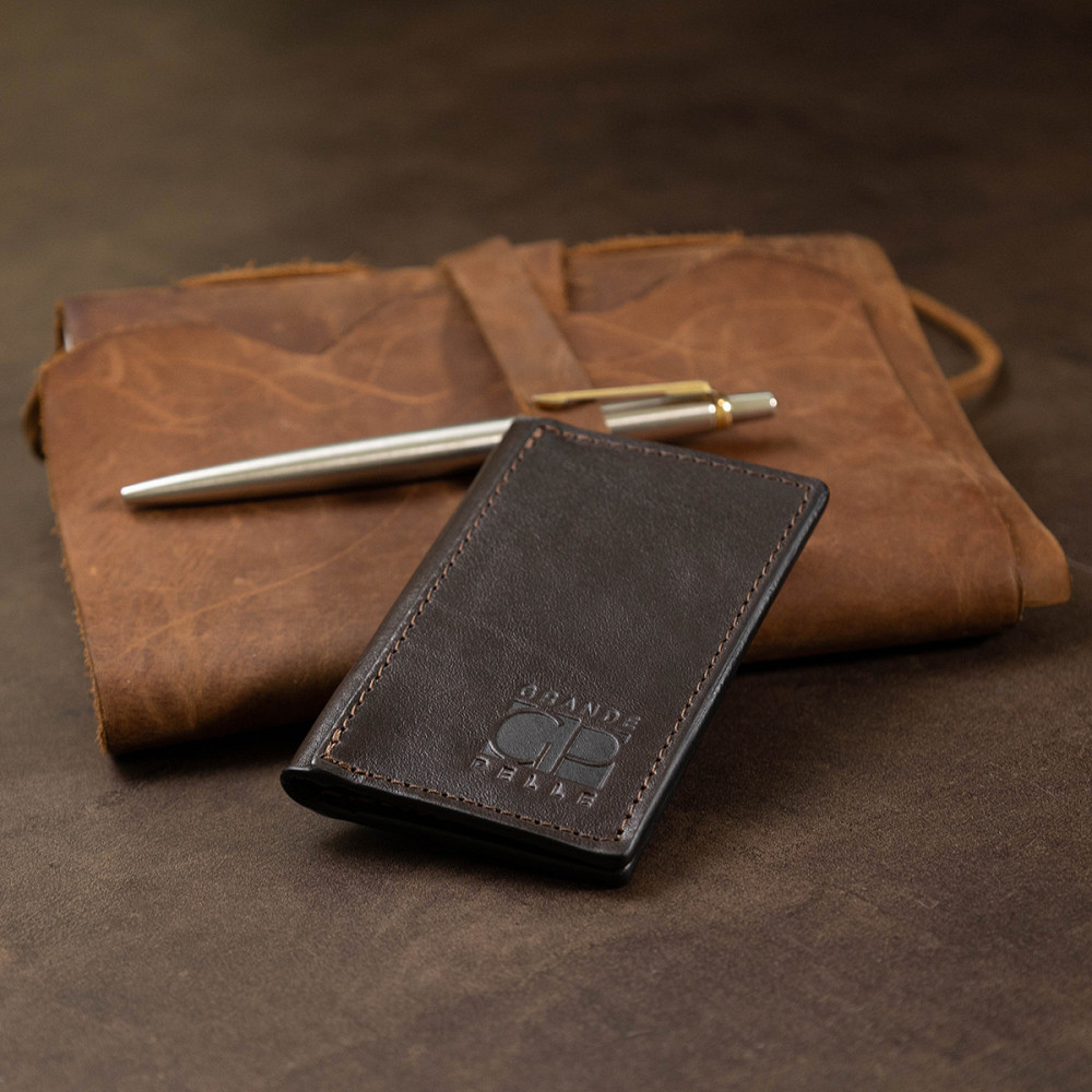 Шкіряна візитниця GRANDE PELLE 11531 Коричневий Київ - фото 1