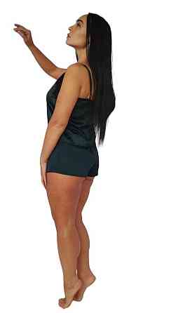 Піжама жіноча шовкова майка і шорти Зелений 42 Харків