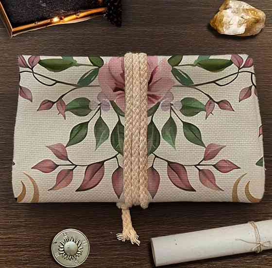 Килимок для карт таро з чохлом скатертина для ворожіння таро та оракулів тканинний мат для розкладів карт 38×17 см Київ