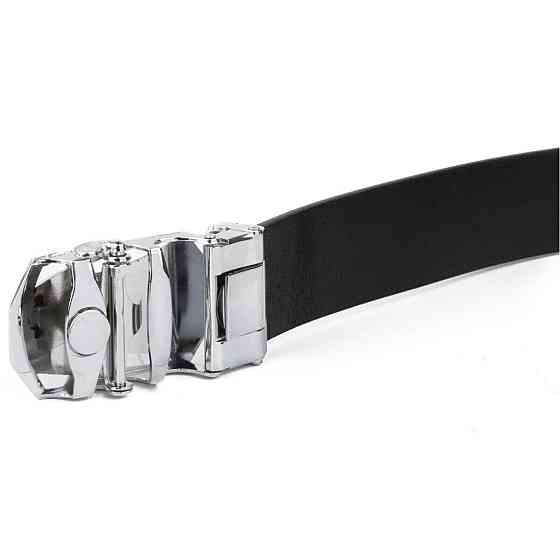 Ремень мужской с пряжкой автомат с черной вставкой Vintage 20254 Черный Киев