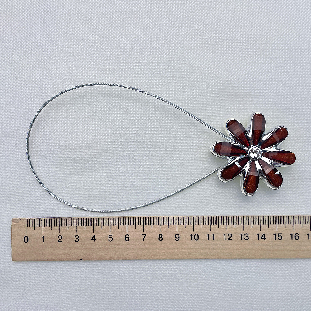 Магніти для штор та гардин "Квітка" набір 2 шт Бурштиновий (81-248) Київ - фото 7