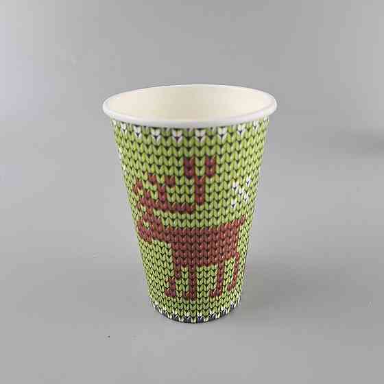 Стаканы бумажные одноразовые 340 мл НГ "ОЛЕНЬ НА ЗЕЛЕНОМ"   (50 шт) Харьков