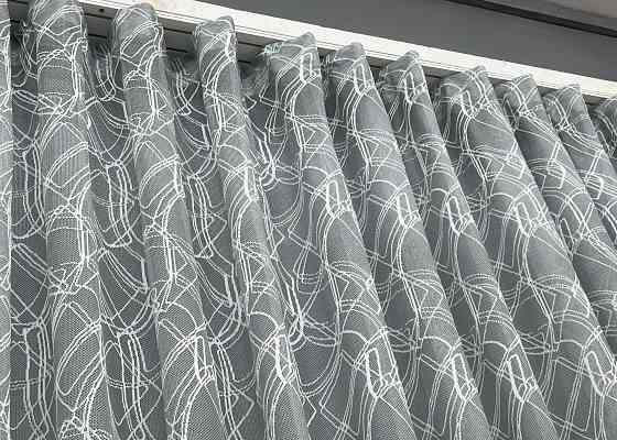 Тюль VR-Textil 1970т Жакард Сірий з білим 400х270 см (42-1010) Київ