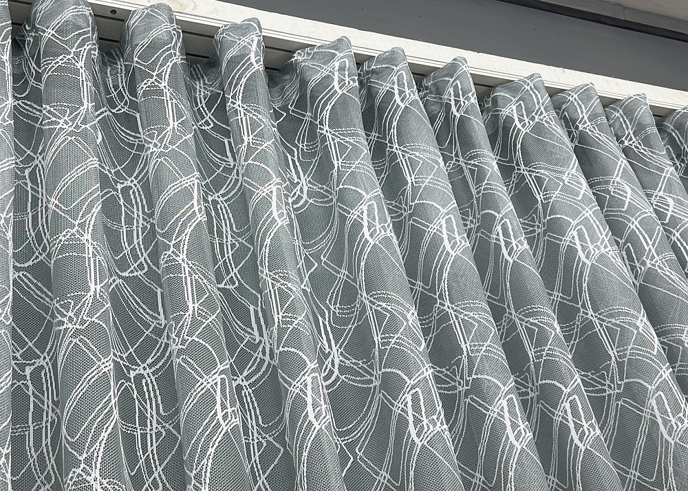 Тюль VR-Textil 1970т Жакард Сірий з білим 400х270 см (42-1010) Київ - фото 6