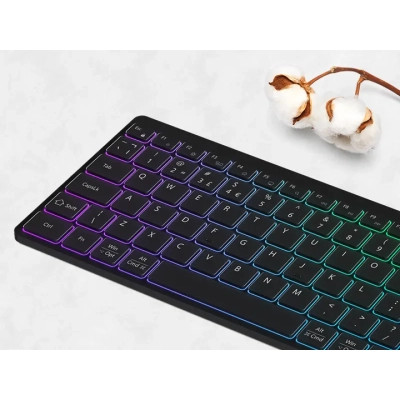 Клавиатура Canyon HKB-W11 Slim Dual Mode Wireless/Bluetooth RGB UA Black (CNS-HBTK11B) Винница - изображение 9
