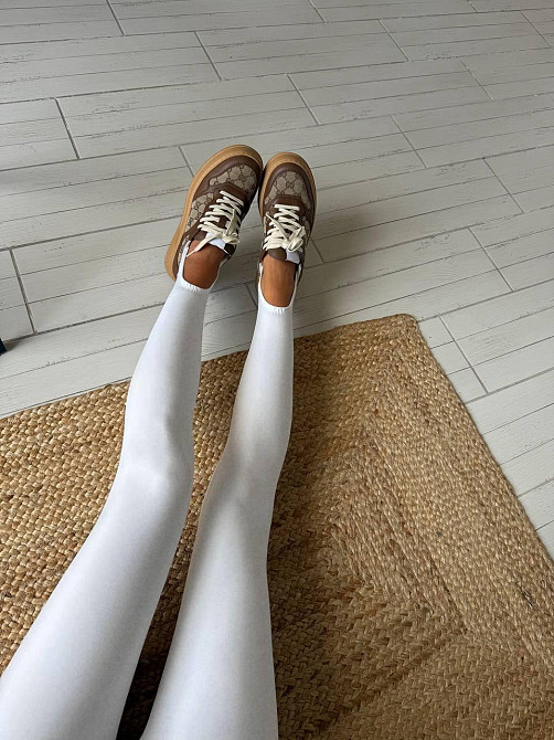 Жіночі трендові лосини зі штрипками пума Білий, 46/48 Одеса - фото 5