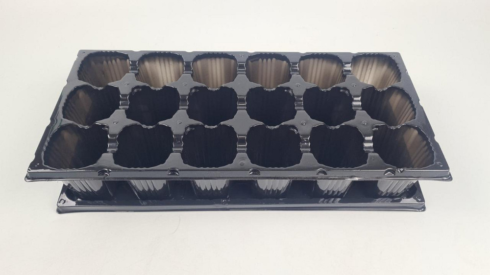 Набор для рассады кассета 44*20,5*8  с поддоном на 18 V-ячеек-200 см3(ячейка60мм*60мм*80мм) (1 шт) Харьков - изображение 1