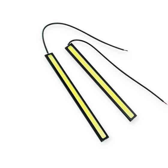Ходовые 12V DRL COB 170х15мм белая черные огни Мукачево