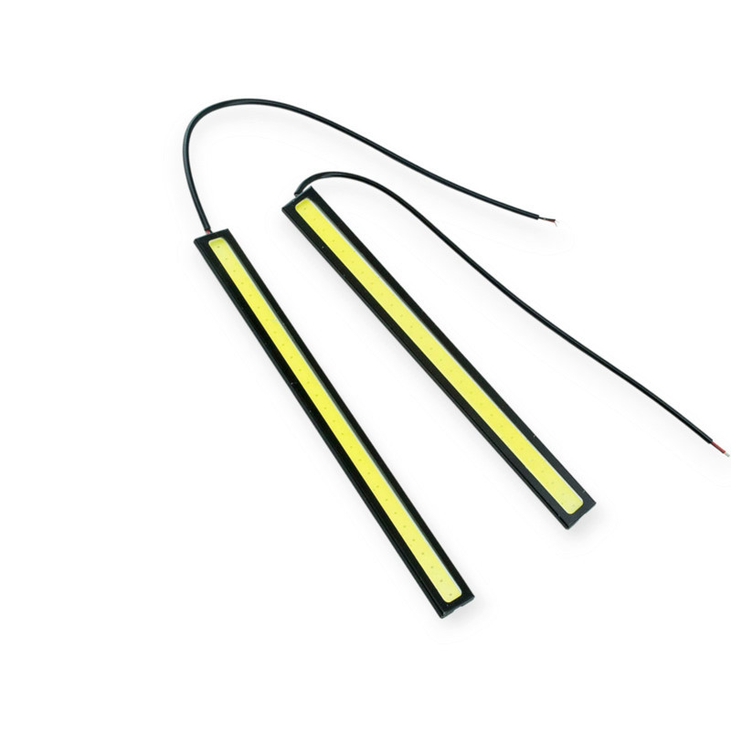 Ходовые 12V DRL COB 170х15мм белая черные огни Мукачево - изображение 1