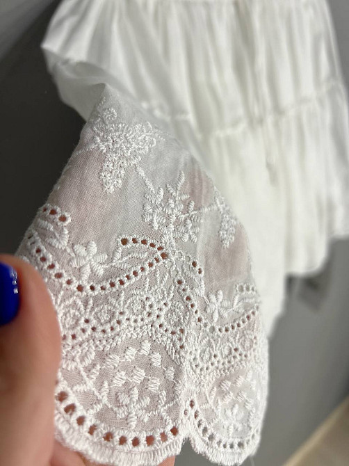 Юбка женская A-N 26070 короткая хлопковая с шортами оборки кружево резинка на талии шнурок белая, белый, M Киев - изображение 19