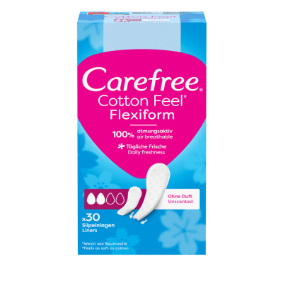 Щоденні прокладки Carefree Cotton Feel FlexiForm 30 шт. (3574661257044) Вінниця - фото 1