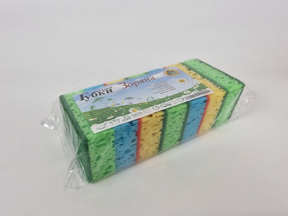 Губка кухонна для посуду 5+2 шт Зоряна (Супер Торба) (1 пачка) Харків - фото 2
