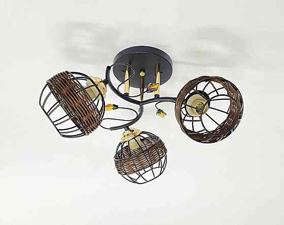 Стельова люстра на 3 плафони 91188A/3 чорний+хром Коломия