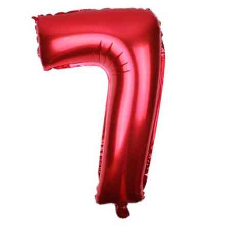 Шарик цифра 7 фольгированная 32 дюйма красный Киев