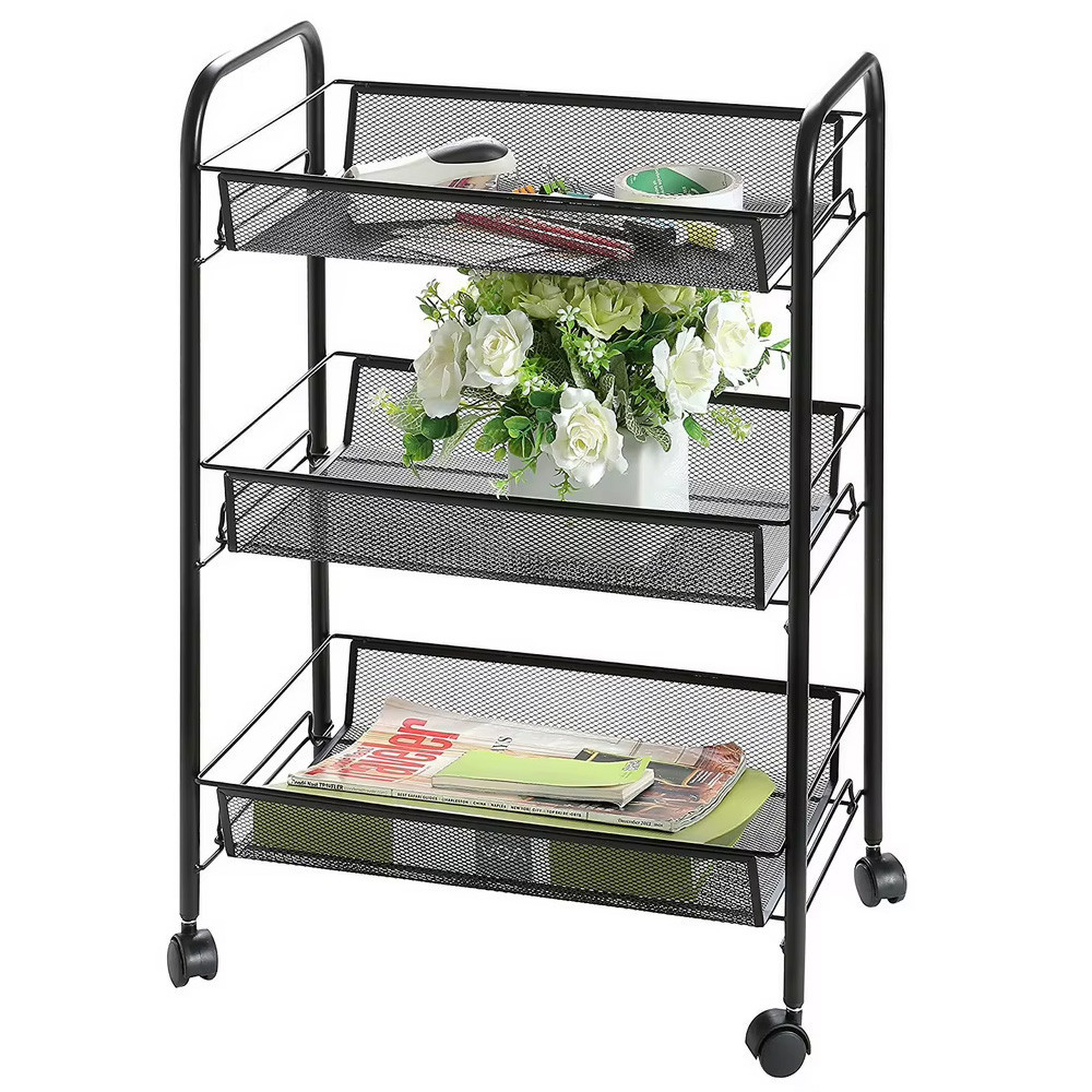Металлическая этажерка на колесиках 63х27х45см,3 яруса SBR Киев - изображение 1