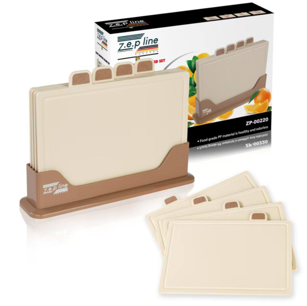 Набор разделочных досок Zepline ZP-00220, 5 предметов, двусторонние, с подставкой, коричневый Одесса - изображение 1