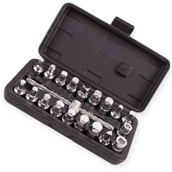 Набір головок для маслосливних пробок 3/8" 20шт (кейс) Мукачево