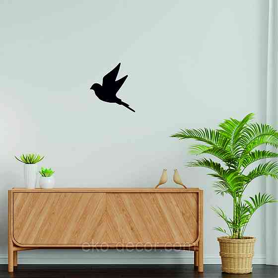 Декоративное настенное Панно «Птичка» Декор на стену(цена за 1шт) 30*27 см, Черный Киев