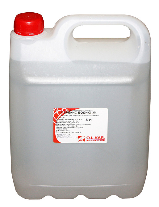 Перекись водорода 3% канистра 5 л (ветеринарный) Винница - изображение 1