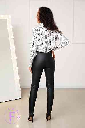 Стильні шкіряні штани жіночі "Casual" (тонкі) оптом | Норма Чорний, 48 Київ
