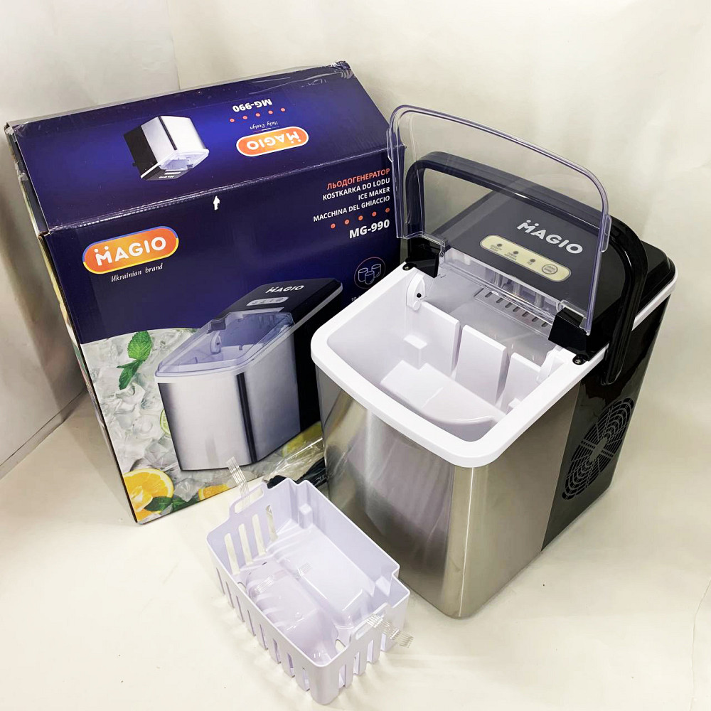 Машина для производства гранулированного льда Magio MG-990 120 Вт 12 кг, Генератор кубикового льда ZQ-60 Львов - изображение 3