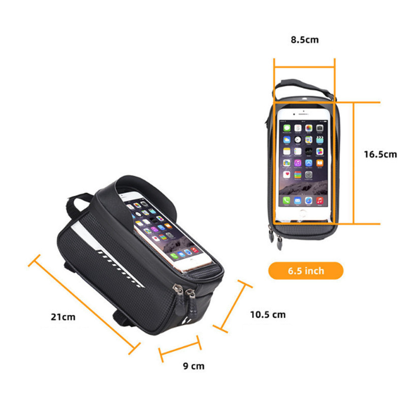 Велосипед сумка для смартфона на раму Wheel Up чорна Бровари - фото 5