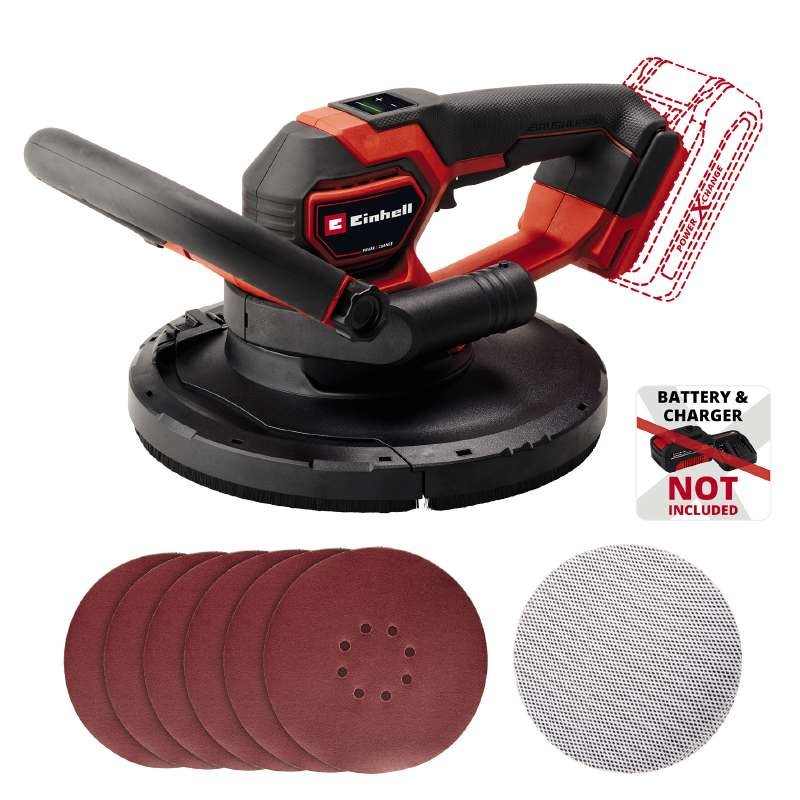 Мощная аккумуляторная шлифмашина для стен бесщеточная Einhell TP-DWS 18/225 Li BL Solo: без АКБ, Ø 225 мм Киев - изображение 1