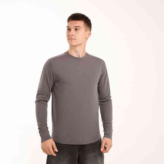 Темно-сірий чоловічий лонгсів Pobedov Dune. Темна сіра чоловіча кофта весна/осінь Київ