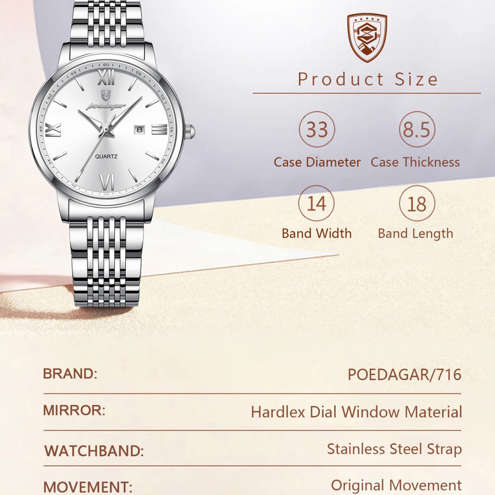 Часы женские наручные Poedagar Passion Серебристый Киев - изображение 19