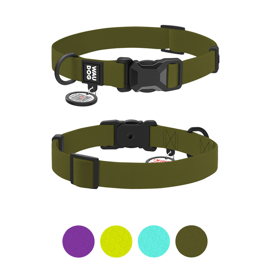 Нашийник для собак водостійкий WAUDOG Magnet c QR паспортом, магнітна пряжка-фастекс, XL, Ш 25 Коломыя - изображение 1